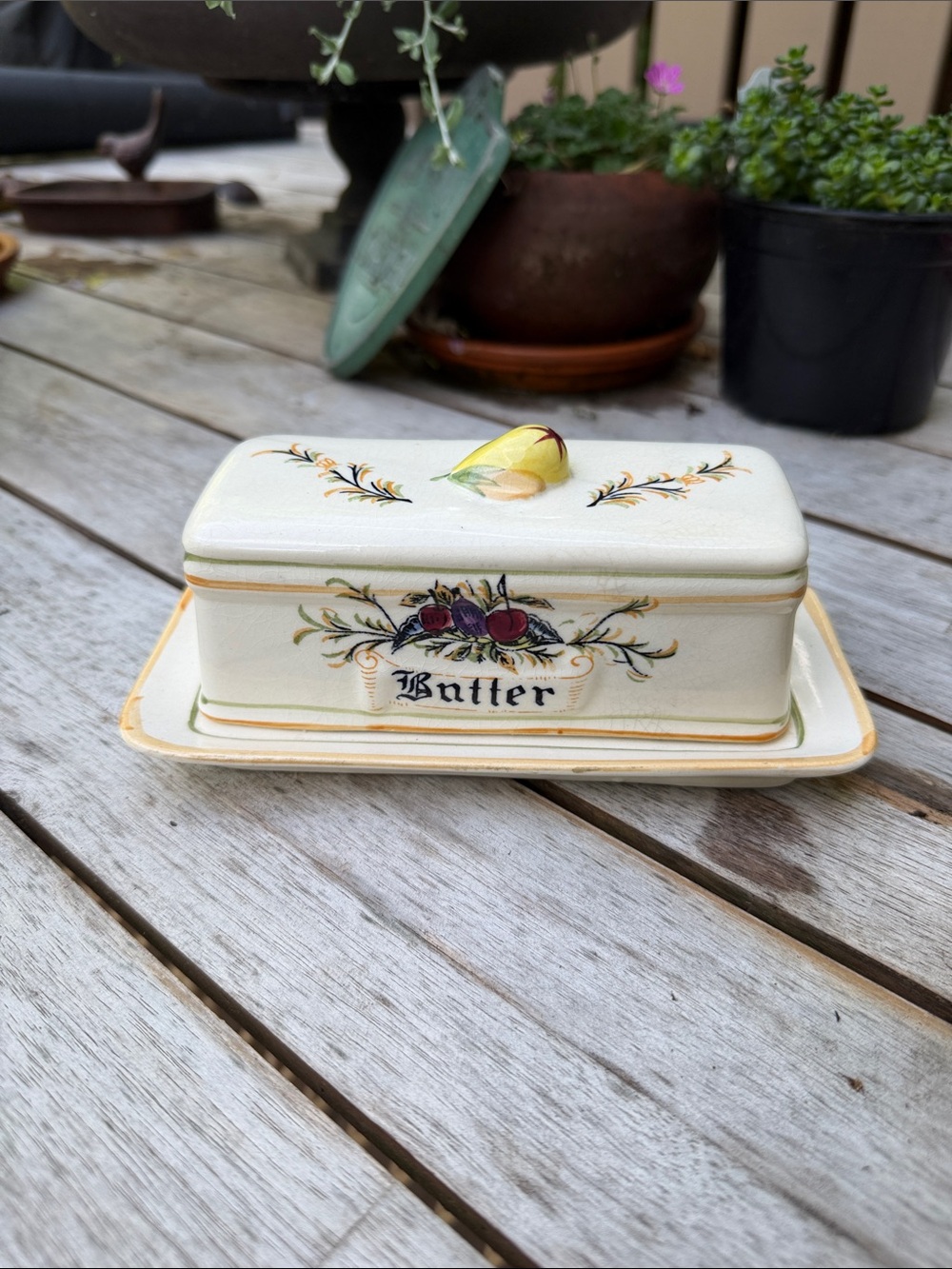 Vintage Arnart ceramic butter dish